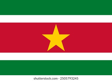 suriname vector flag. Accurate dimensions and official colors. This file is suitable for digital editing and printing of any size.