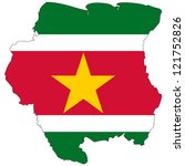 Suriname vector map with the flag inside.