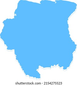 Suriname vector map.Hand drawn minimalism style.