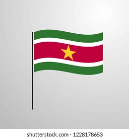 Suriname waving Flag