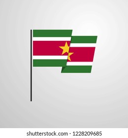 Suriname waving Flag design vector