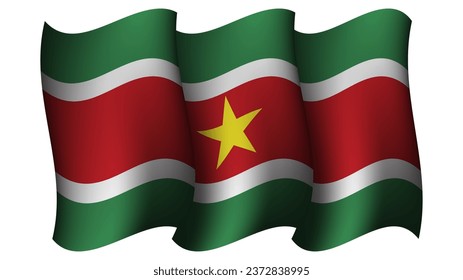 suriname waving flag design vector illustration suitable for feast day moment or event poster design on suriname