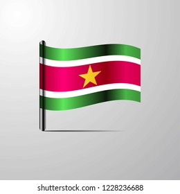 Suriname waving Shiny Flag design vector