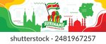 Suriname Wavy Flag Independence Day Banner Background