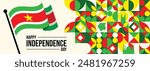 Suriname Wavy Flag Independence Day Banner Background