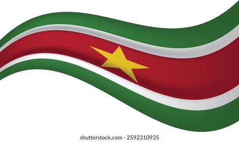Suriname wavy flag, waving flag vector illustration