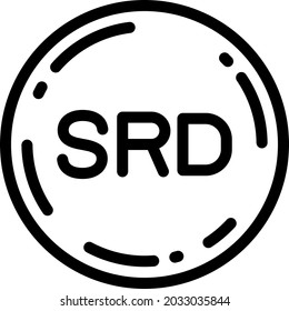 Surinamese coin icon vector illustration