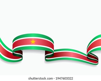 Surinamese flag wavy abstract background. Vector illustration.