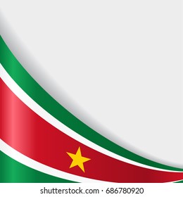 Surinamese flag wavy abstract background. Vector illustration.