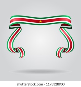 Surinamese wavy flag abstract background. Vector illustration.