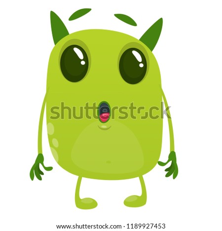 Surpised cartoon alien. Halloween. Vector illustration.