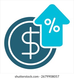 Surplus Glyph Blue Single Icon Illustration