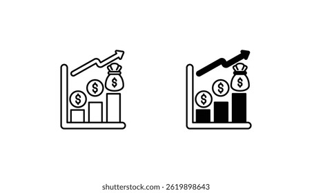Surplus icon design with white background stock illustration