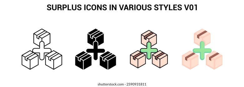 Surplus icon visualized simply Line, Filled, Color, Flat style.