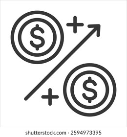 Surplus Outline Icon Vector Illustration