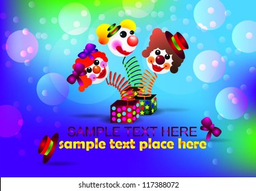 Surprise, the amusing vector clown on a white background.