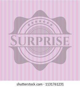 Surprise badge with pink background