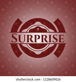 Surprise badge with red background