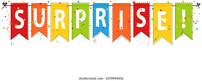 Surprise! Banner, Background - Editable Vector Illustration