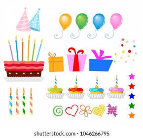 Surprise Birthday design elements
