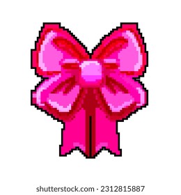 surprise bow ribbon game pixel art retro vector. bit surprise bow ribbon. old vintage illustration