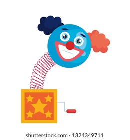surprise box with clown emoticon face