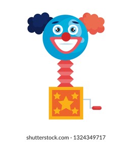 surprise box with clown emoticon face