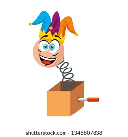 surprise box with emoji and joker hat