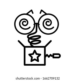 surprise box with face comic on white background vector illustration design