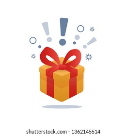 Surprise box flat icon on a white background. Vector Illustration