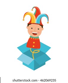 surprise box Fools Day icon vector illustration design