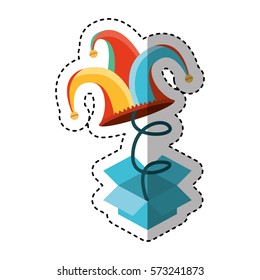 surprise box fools day vector illustration design