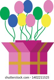 Surprise box hand drawn design, illustration, vector on white background.