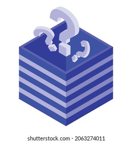 Icono del cuadro de sorpresa. Isométrico del icono del vector de caja sorpresa para el diseño web aislado en fondo blanco
