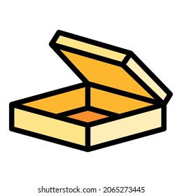 Surprise box icon. Outline surprise box vector icon color flat isolated