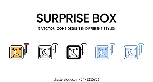 Surprise Box icons vector set stock illustration.