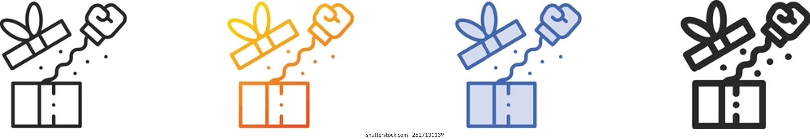 surprise box icon.Thin Linear, Gradient, Blue Stroke and bold Style Design Isolated On White Background