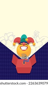 Überraschungskasten mit Emoji-Rahmenplakat