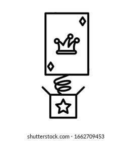 surprise box with jester hat on white background vector illustration design