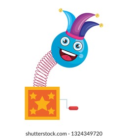 surprise box with joker hat accessory