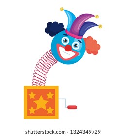 surprise box with joker hat accessory