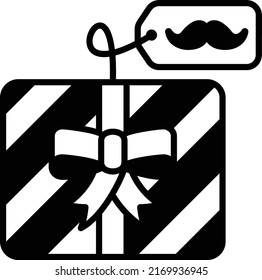Surprise box with  mustachio Vector Icon Design, Happy Fathers Day Symbol, Dads Gift Elements Sign, Parents Day Stock illustration, Gift for Difficult Dad Concept