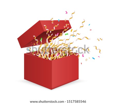 Similar – Image, Stock Photo open golden gift box with a bow