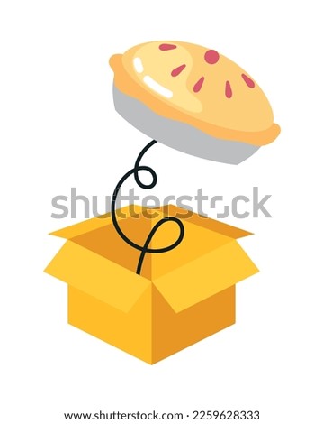 surprise box with pie icon
