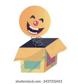 Sorpresa Caja y sonrisa cara, Jack en la caja de juguete. 