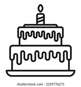 Surprise cake icon outline vector. Gift present. Prize person