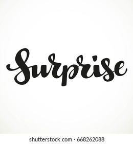 Surprise Calligraphic Inscription On White Background Stock Vector ...