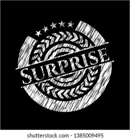 Surprise with chalkboard texture. Vector Illustration. Detailed.