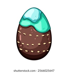 surprise chocolate egg cartoon. treat hollow, sweet dessert, shell foil surprise chocolate egg sign. isolated symbol vector illustration