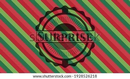 Surprise christmas emblem background. Vector Illustration. Detailed. 